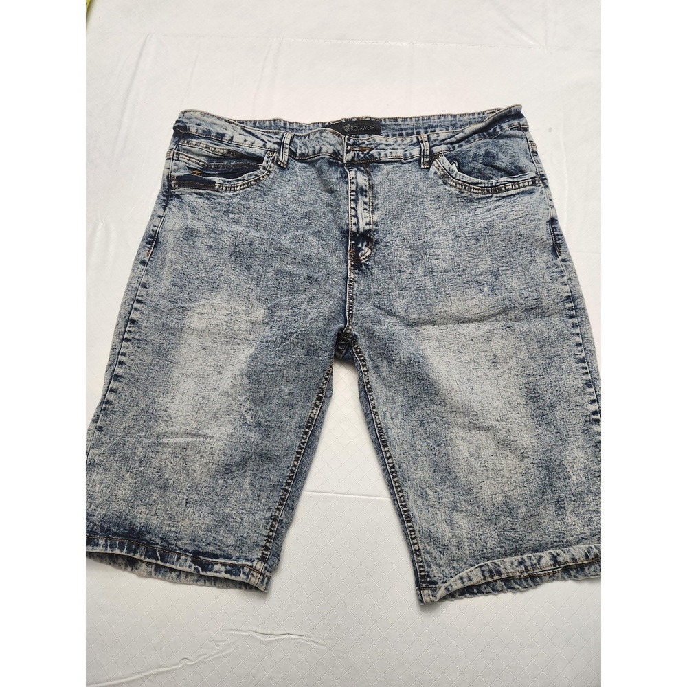 Rocawear Denim Bermuda Shorts Mens 42 Blue Acid Wash Relaxed Fit Stretch